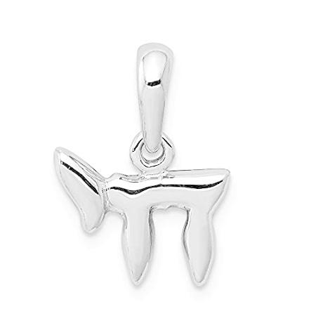 14K ホワイト ゴールド チャイ (ライフ) ペンダント