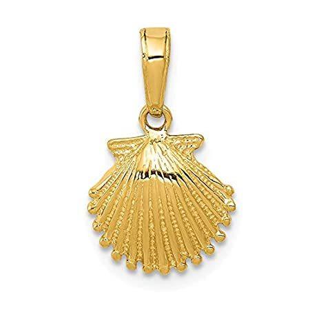 14K イエローゴールド スカラップシェルペンダント