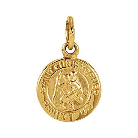 Jewels By Lux 14K イエローゴールド 8mm 聖クリストファー メダル