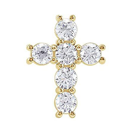 Jewels By Lux レディース 14Kイエローゴールド1/3 CTWダイヤモンドクロスペンダント