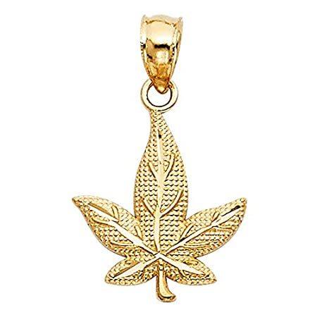 Lux 14Kイエローゴールド マリファナリーフペンダント