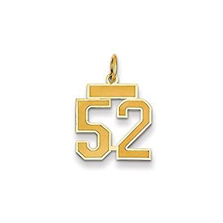 14k Yellow Gold Small Satin Number 52 Charm