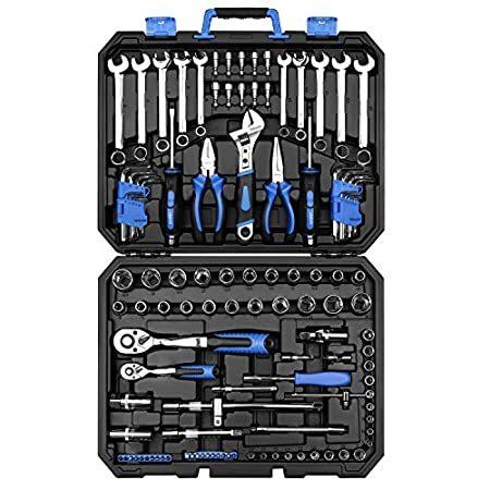 DEKOPRO 118 Piece Tool Kit Professional Auto Repair Tool Set Combination Pa
