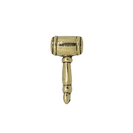 Jim Clift Design Gavel Gold Lapel Pin - 10 Count