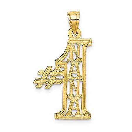 14K Yellow Gold #1 Nana Small Charm Pendant