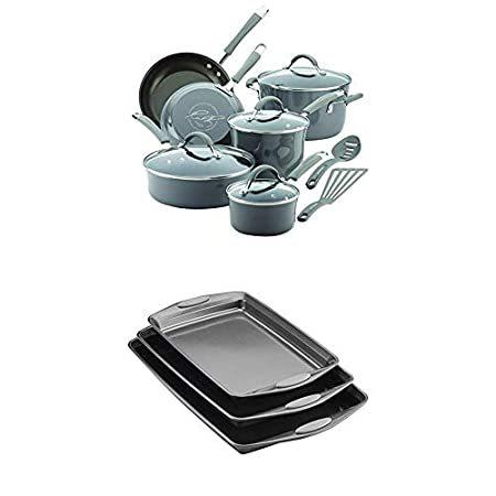 Rachael Ray Cucina Hard Porcelain Enamel Nonstick Cookware Set, 12-Piece, S