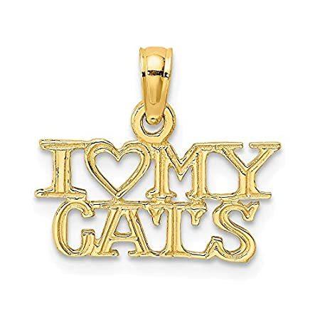 Jewels By Lux 14K イエローゴールド I Love My Cats ペンダント