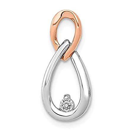 Jewels By Lux 14K ホワイトとローズ ツートーンゴールド 1/20カラット ダイヤモンド ティアドロップ インフィニティ チェーン ペ