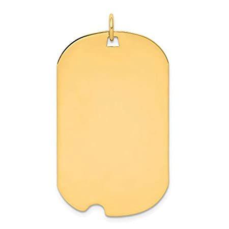 【国内正規品】 14K Lux By Jewels Yellow notc with Tag Dog Engravable Gauge .018 Plain Gold ネックレス、ペンダント