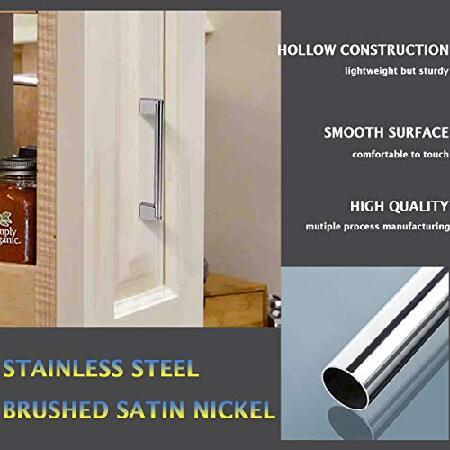 在庫あり即日出荷 25 Pack Kitchen Cabinet Door Handles， 8-4/5in Hole Centers Modern Satin Nickel Stainless Steel Handles Knobs for Cabinets， Cupboards and Drawers