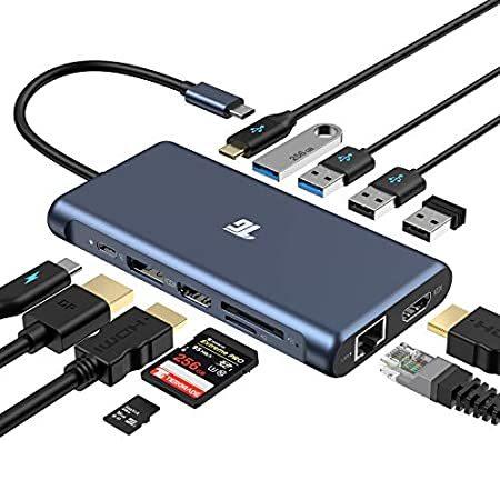 USB C Laptop Docking Station Dual Monitor, Tiergrade 12 in 1 USB C Hub Adap