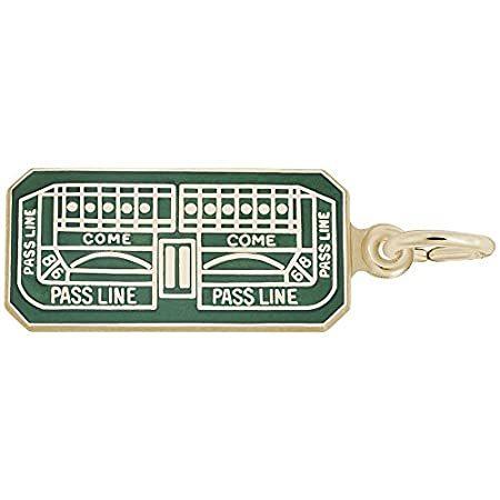Rembrandt Charms 14K Yellow Gold Craps Table Grn Pnt Charm Pendant