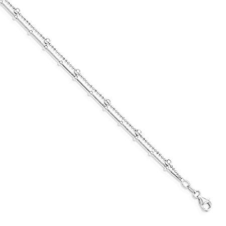 925 Sterling Silver Double Strand .5in Extension Anklet with Secure Lobst