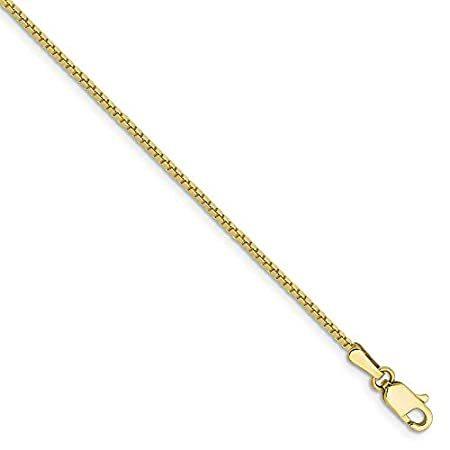 Solid 10k Yellow Gold 1.10mm Box Foot Chain Ankle Bracelet Anklet with Se