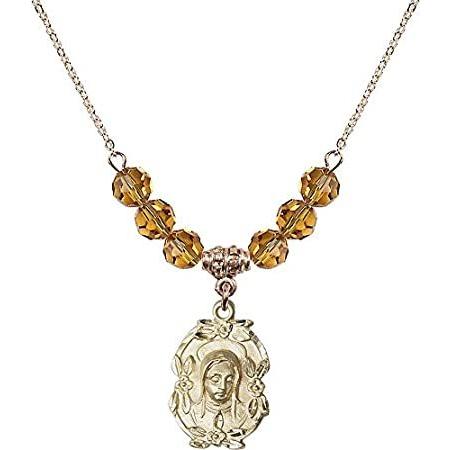 Bonyak Jewelry 18 Inch Hamilton Gold Plated Necklace w/ 6mm Yellow November Bonyak Jewelry 18 Inch Hamilton Gold Plated Necklace w⁄ 4mm Green