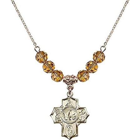 2021新商品 Bonyak Jewelry November Yellow 6mm w/ Necklace Plated Gold Hamilton Inch 18 ネックレス、ペンダント