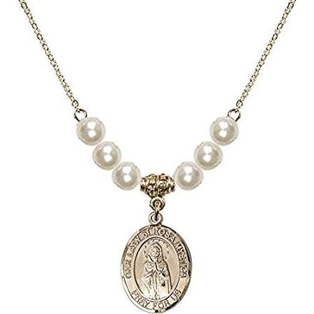 Bonyak Jewelry 18 Inch Hamilton Gold Plated Necklace w/ 6mm Faux-Pearl Bead