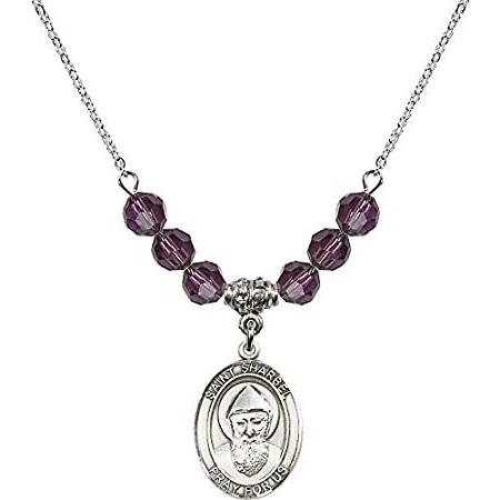 Bonyak Jewelry 18 Inch Rhodium Plated Necklace w/ 6mm Purple February Birth