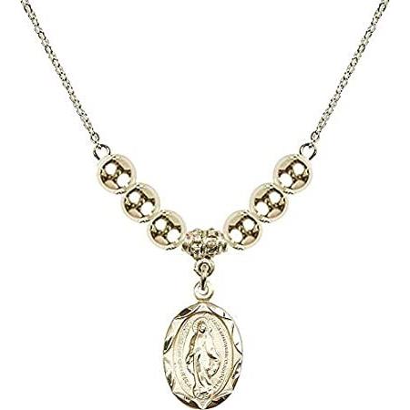 Bonyak Jewelry 18 Inch Hamilton Gold Plated Necklace w/ 6mm Gold Filled Bea