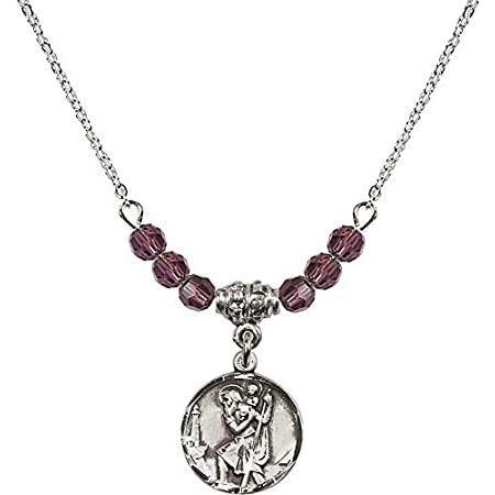 Bonyak Jewelry 18 Inch Rhodium Plated Necklace w/ 4mm Purple
