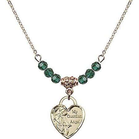 Bonyak Jewelry 18 Inch Hamilton Gold Plated Necklace w/ 4mm Green