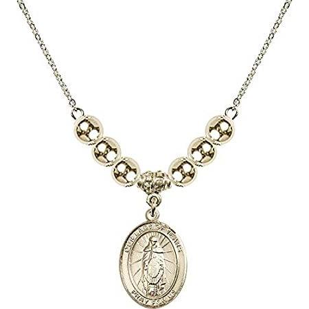 Bonyak Jewelry 18 Inch Hamilton Gold Plated Necklace w/ 6mm Gold Filled Bea