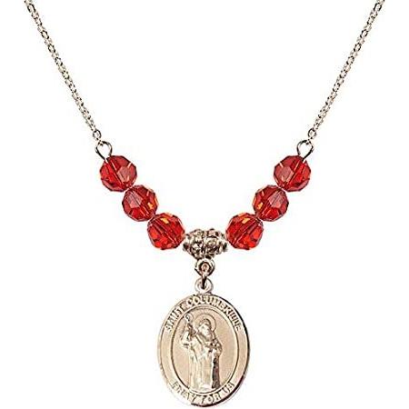 Bonyak Jewelry 18 Inch Hamilton Gold Plated Necklace w/ 6mm Red