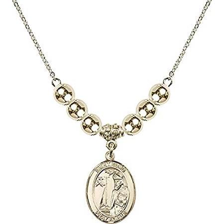 Bonyak Jewelry 18 Inch Hamilton Gold Plated Necklace w/ 6mm Gold Filled Bea