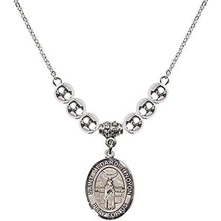 Bonyak Jewelry 18 Inch Rhodium Plated Necklace w/ 6mm Sterling Silver Beads