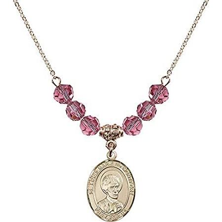 Bonyak Jewelry 18 Inch Hamilton Gold Plated Necklace w/ 6mm Rose Pink Octob