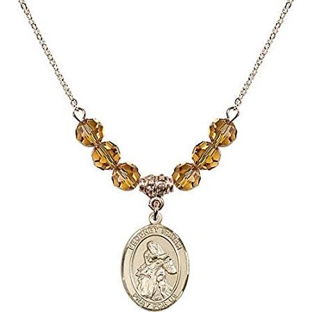Bonyak Jewelry 18 Inch Hamilton Gold Plated Necklace w/ 6mm Yellow November