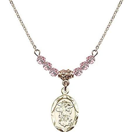 Bonyak Jewelry 18 Inch Hamilton Gold Plated Necklace w/ 4mm Light Rose Pink