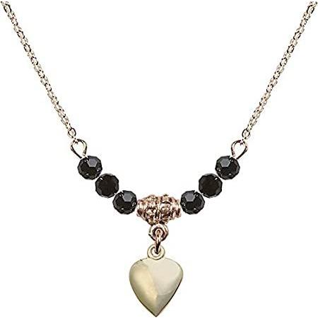 Bonyak Jewelry 18 Inch Hamilton Gold Plated Necklace w/ 4mm Jet Birth Month