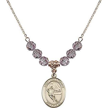 Bonyak Jewelry 18 Inch Hamilton Gold Plated Necklace w/ 6mm Light Purple Fe