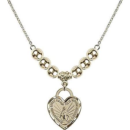 Bonyak Jewelry 18 Inch Hamilton Gold Plated Necklace w/ 6mm Gold Filled Bea