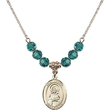 Bonyak Jewelry 18 Inch Hamilton Gold Plated Necklace w/ 6mm Blue December B