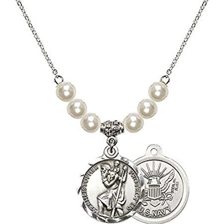 Bonyak Jewelry 18 Inch Rhodium Plated Necklace w/ 6mm Faux-Pearl Beads and