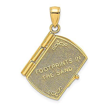 14K Yellow Gold & Rhodium-Plating 3-D Footprints The Sand Book w/Prayer Ins