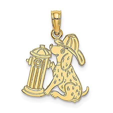 14K Yellow Gold Fire Hydrant & Dog Pendant