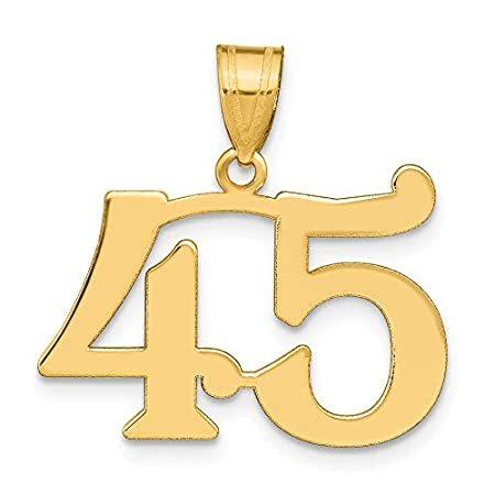 14K Yellow Gold Polished Number 45 Pendant APN45