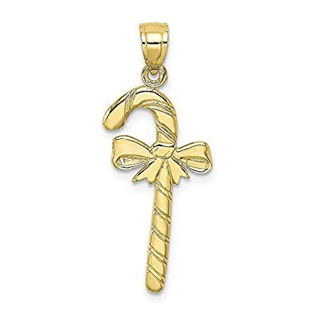 10k Yellow Gold Polished Candy Cane Pendant
