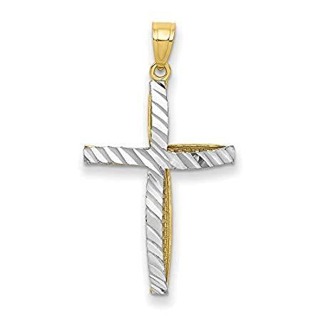 【2021A/W新作★送料無料】 10k Yellow Pendant Cross Rhodium-Plating with Gold ネックレス、ペンダント