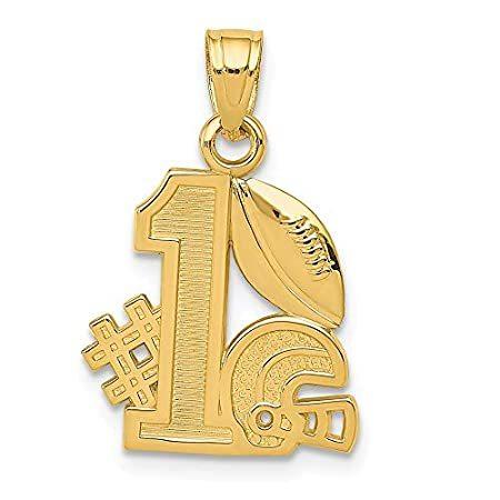 14K Yellow Gold #1 Football Story w/Helmet & Ball Pendant