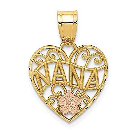 10k Yellow & Rose Gold Nana Heart Pendant