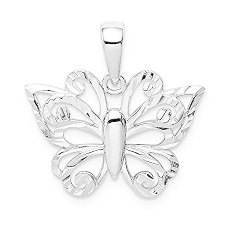 芸能人愛用 Ryan Jonathan Fine Jewelry Sterling Silver Diamond-Cut Butterfly Pendant