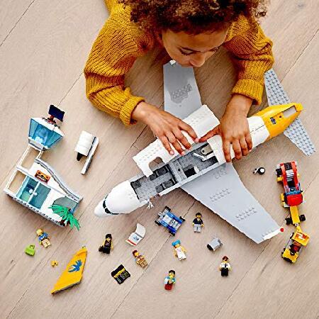 LEGO City Passenger Airplane 60262， with Radar Tower， Airport Truck with a Car Elevator， Red Convertible， 4 Passenger and 4 Airport Staff Minifigures，_5