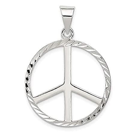 Ryan Jonathan Fine Jewelry Sterling Silver Diamond-Cut Peace Symbol Pendant