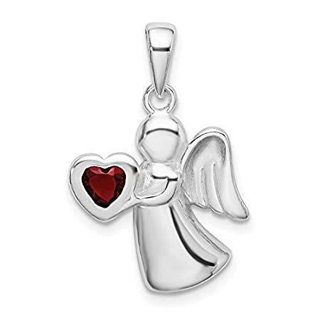 Ryan Jonathan Fine Jewelry Sterling Silver Angel with Red Cubic Zirconia He