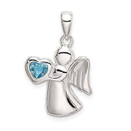 Ryan Jonathan Fine Jewelry Sterling Silver Angel with Blue Cubic Zirconia H