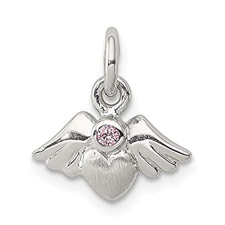 Ryan Jonathan Fine Jewelry Sterling Silver and Satin Heart with Angel Wings